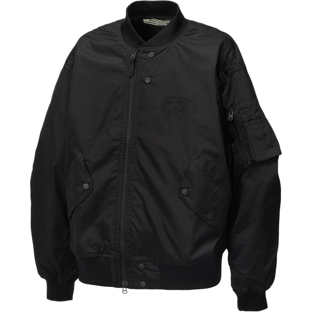 Onitsuka Tiger Solid Color Pilot Baseball Collar Zipper Long Sleeve Jacket Unisex Jacket Black 2183B464-001