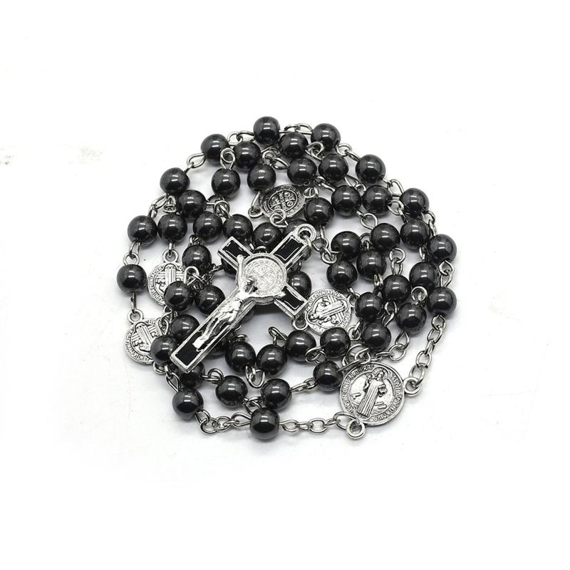 Fashion Handmade Round Glass Bead Catholic Rosary Quality Bead for Cross Necklace Beads for Cross Religious Pendants Nec