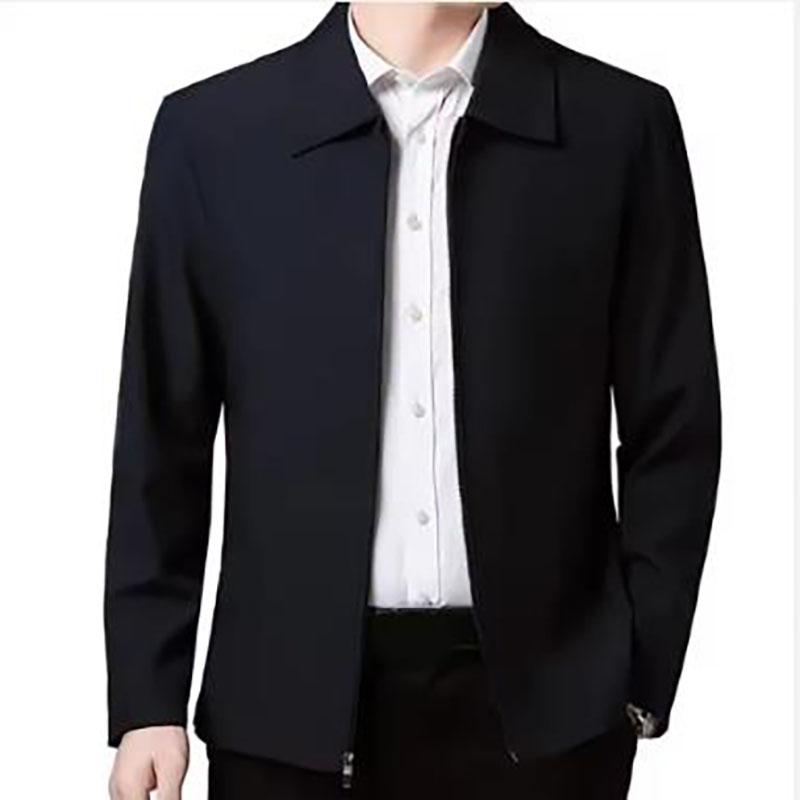 Men's Spring and Autumn Thin Section of The Large Size Lapel Jacket Dad's Jacket Men's Casual Business Comfortable Jacket