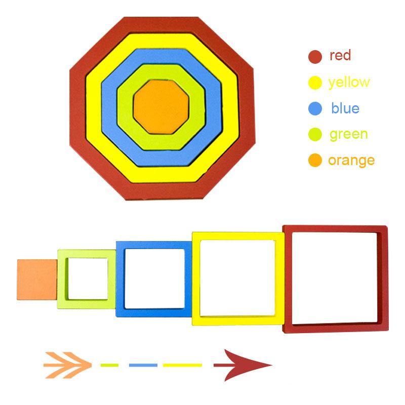 Wooden Geometric Shape Puzzle Kids Montessori Toys Shape Cognition Children Jigsaw Puzzle Board Learning Educational Toys Gifts