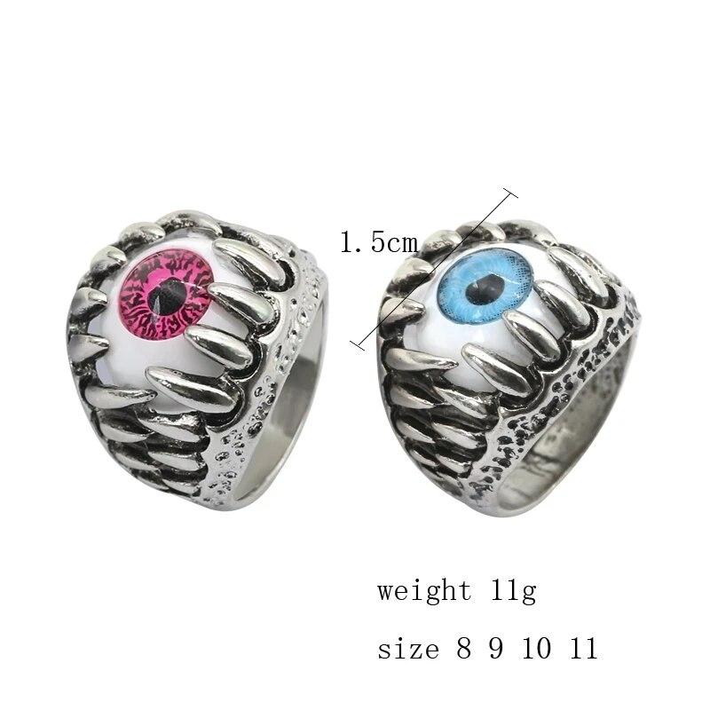 Moda bărbați Vintage Dragon Claw Evil Eye Inel Fashion Devil Eyeball Inele de petrecere Bijuterii bărbați Anime Craniu Hip Hop