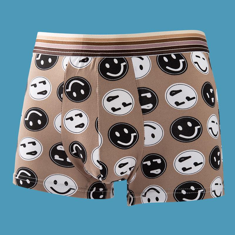 Men's Cartoon Summer Flat-Leg Antibacterial Briefs - Trendy Personality Four-Corner Shorts