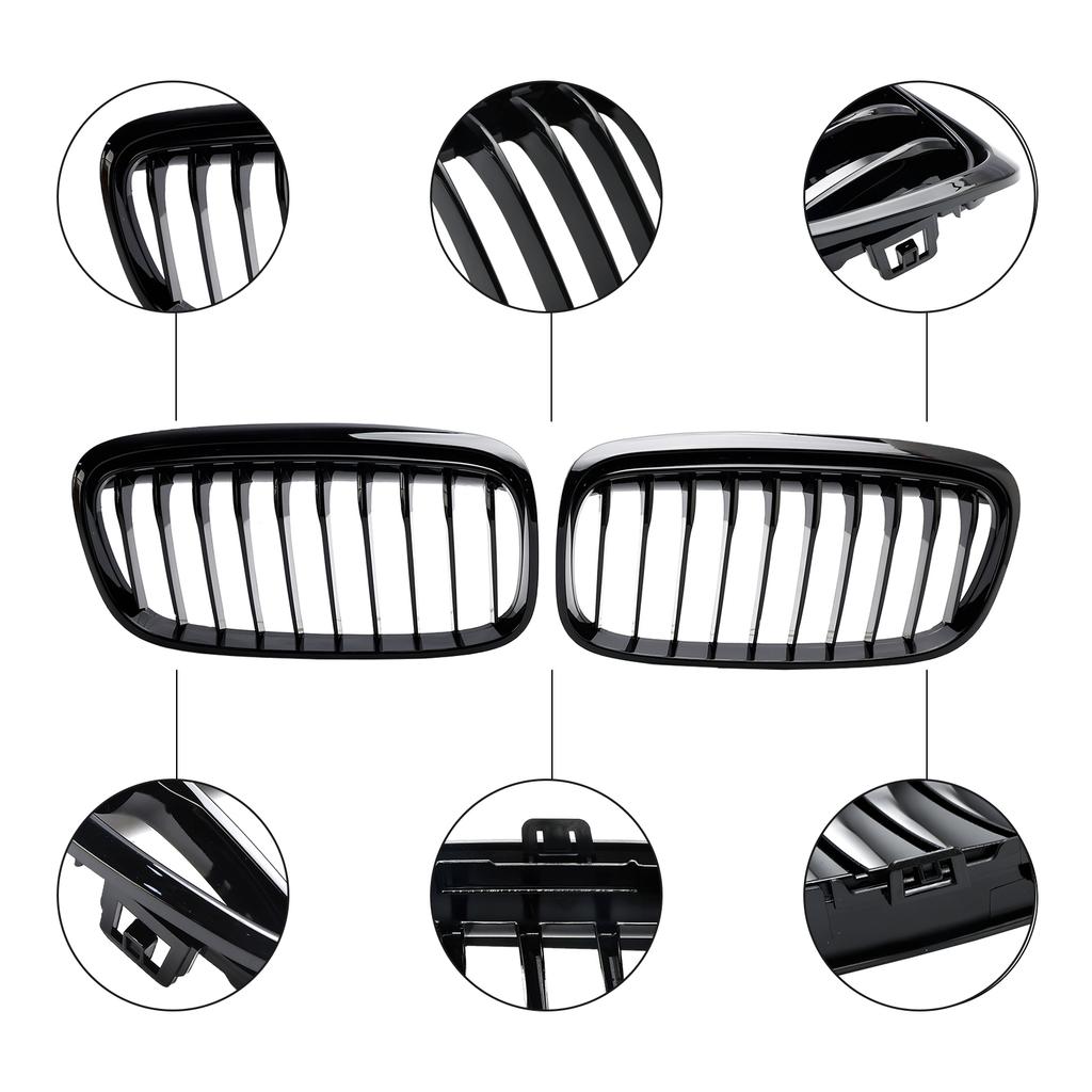 Lesklá černá přední maska mřížka pasuje na BMW řady 2 Gran Tourer F45 F46 2015-2018