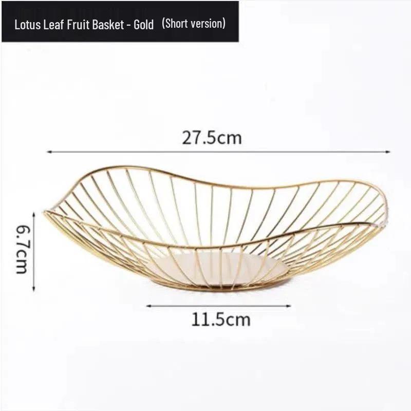 Europäischer Stil Lotusblatt Obstschale - Dekorativer Eisenkorb für Wohnzimmer oder Couchtisch