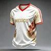 Men's Casual V-Neck Short Sleeve T-Shirt Lightweight Breathable with Mexico Letter Print