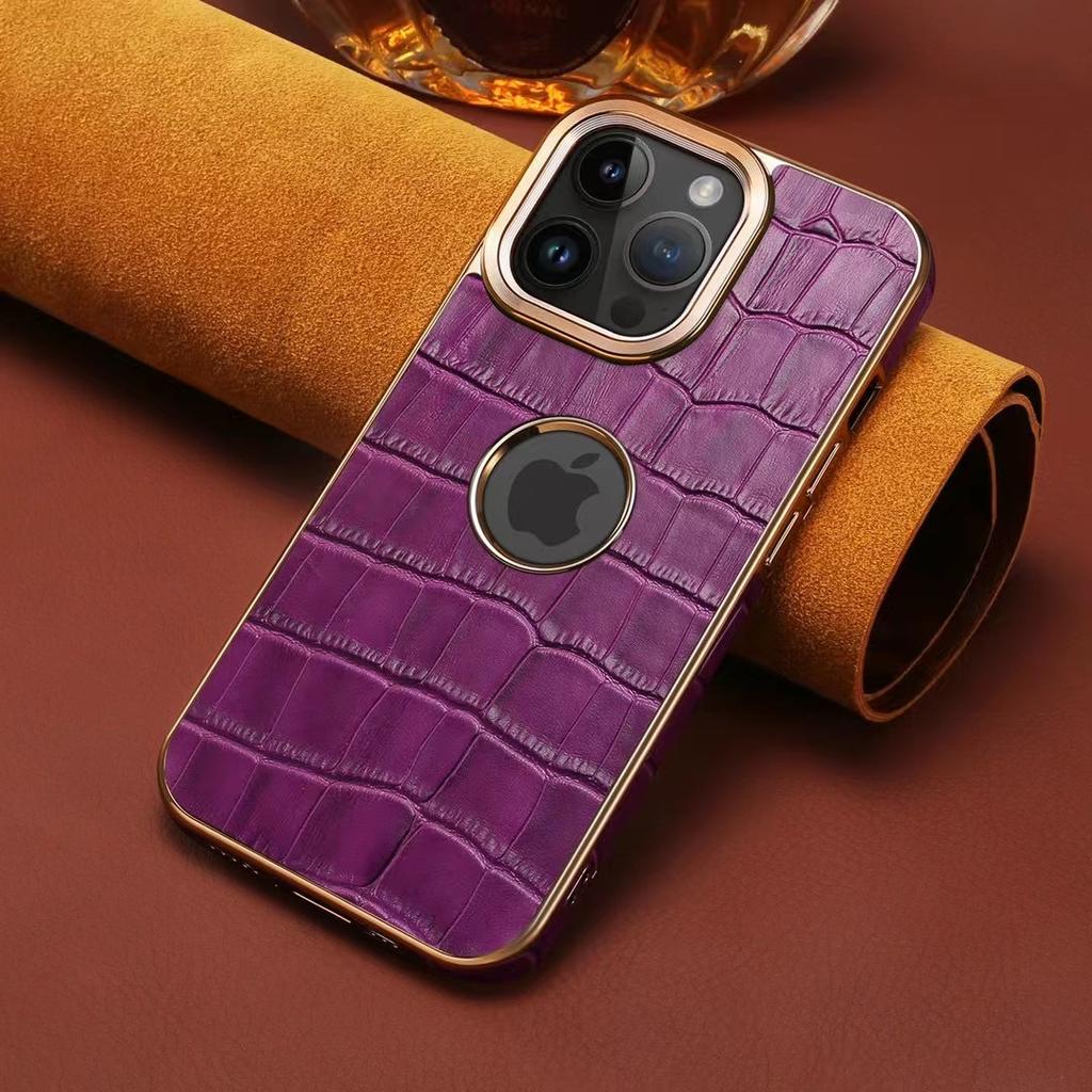 Leather Crocodile Pattern Apple 15promax Phone Case Suitable for IPhone14 Business 13 Anti-drop 12 Leather Case