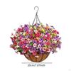 Artificial Flowers Basket DIY Chain Flowerpot Fake Hanging Plant for Porch Deck Yard Decoration