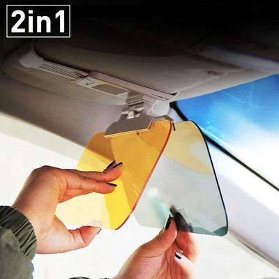 Car Sun Visor HD Anti-UV Day Night Anti-dazzle Goggles Clip-on Driving Vehicle Shield for View Visor Rotatable Driving Mirror