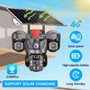 QL21 Triple-Lens 360° Wireless Solar PTZ Camera with Three Screens and WiFi/4G Monitoring