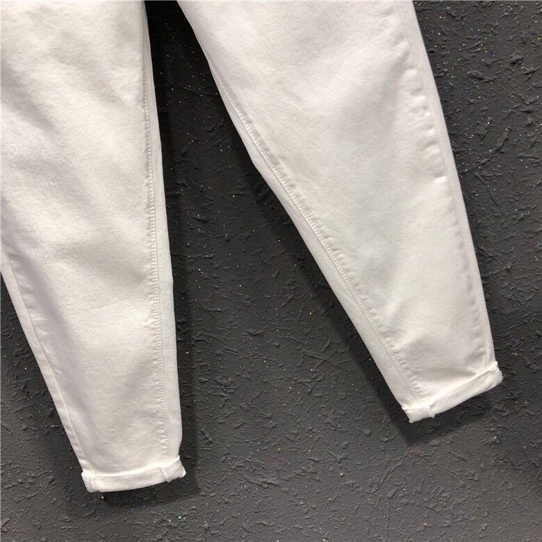 Plus Size Jeans for Women Spring and Summer High Waisted Loose Casual Cropped Pants Harem Pants