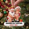 Holiday Gift Tags for Christmas Wooden Tree Hanging Ornaments, Funny Santa Claus Pendant with Reusable Craft Ornaments Rope Home Decor and Party