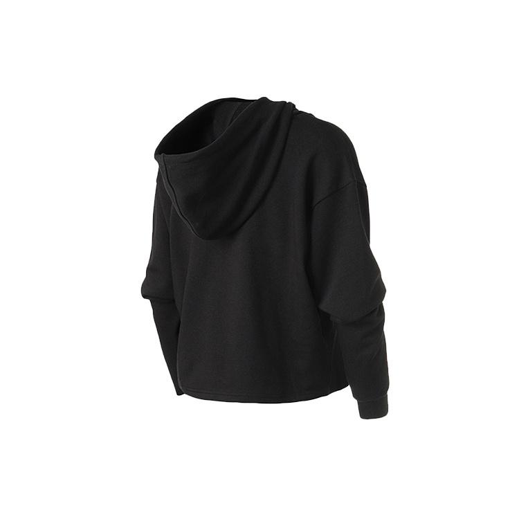 (WMNS) PUMA Essentials+ Cropped Metallic Logo Fleece Hoodie 'Black Gold' Women's 586922-56