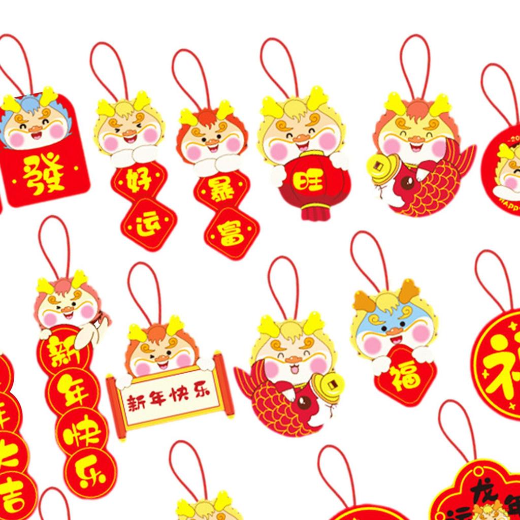 18 Pieces Year Pendants Chinese Hanging Decorations Festival Door Sign Traditional