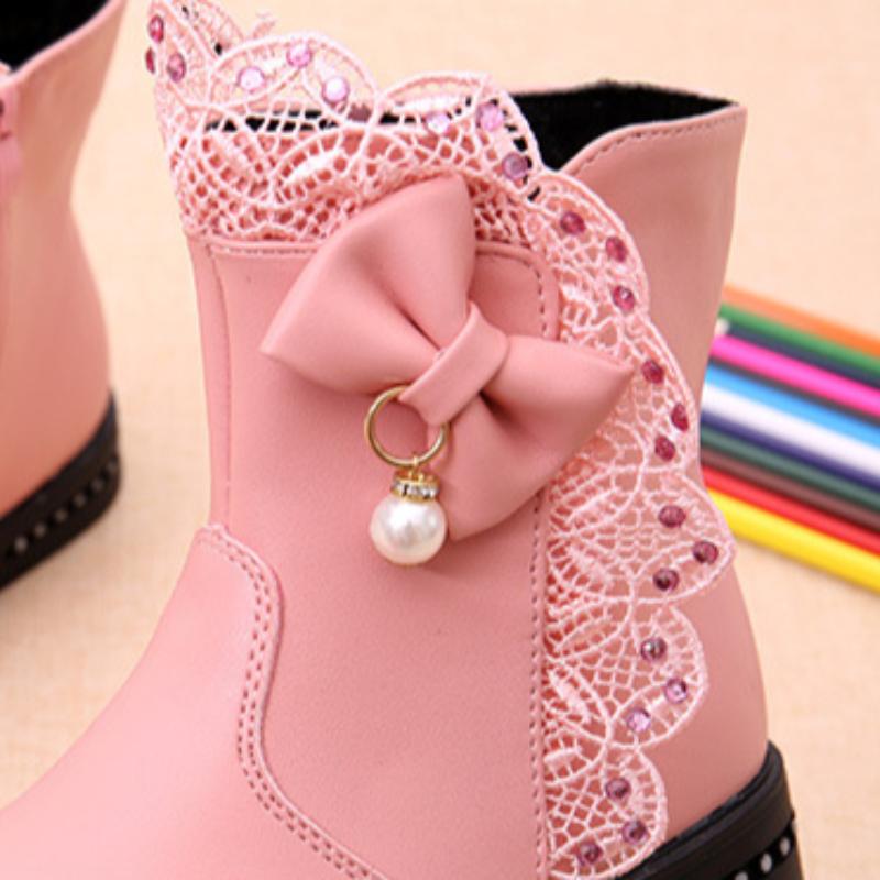 Ghete de Fete Toamnă și Iarnă Ghete Scurte de Prințesă Coreeană Ghete de Zăpadă pentru Copii Ghete de Fete cu Pluș cu Talpă Medie