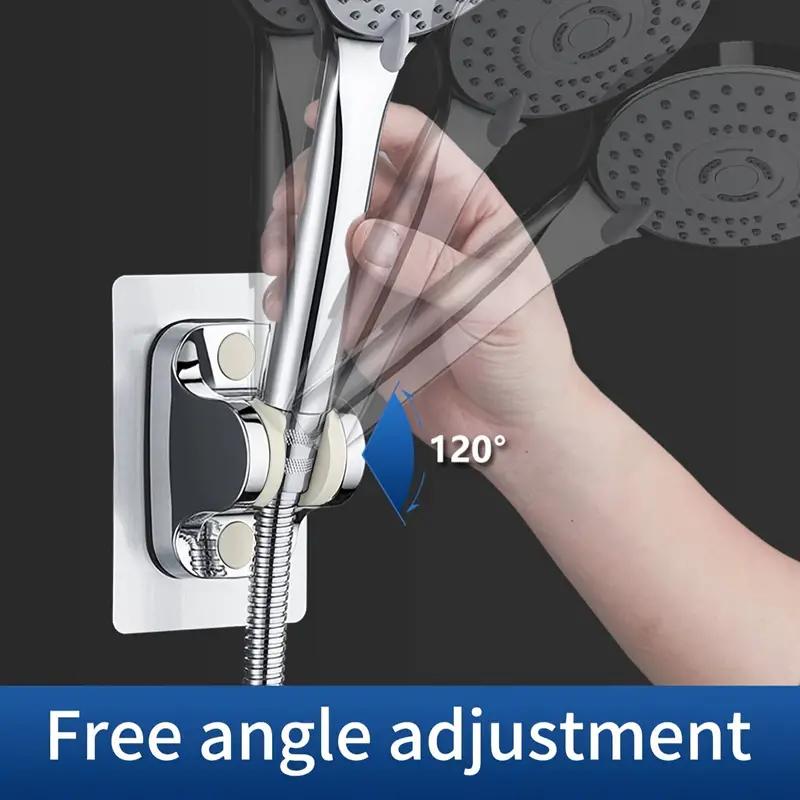 1Pcs Shower Head Stand Adjustable Wall-Mounted Shower Head Stand Self-adhesive Shower Head Handheld Stand Bathroom Accessory
