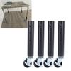 4PCS Furniture Legs with Caster Wheels Heavy Duty Carbon Steel Table Leg Extender Riser for Cabinet Sofa Bed Couch Coffee Table