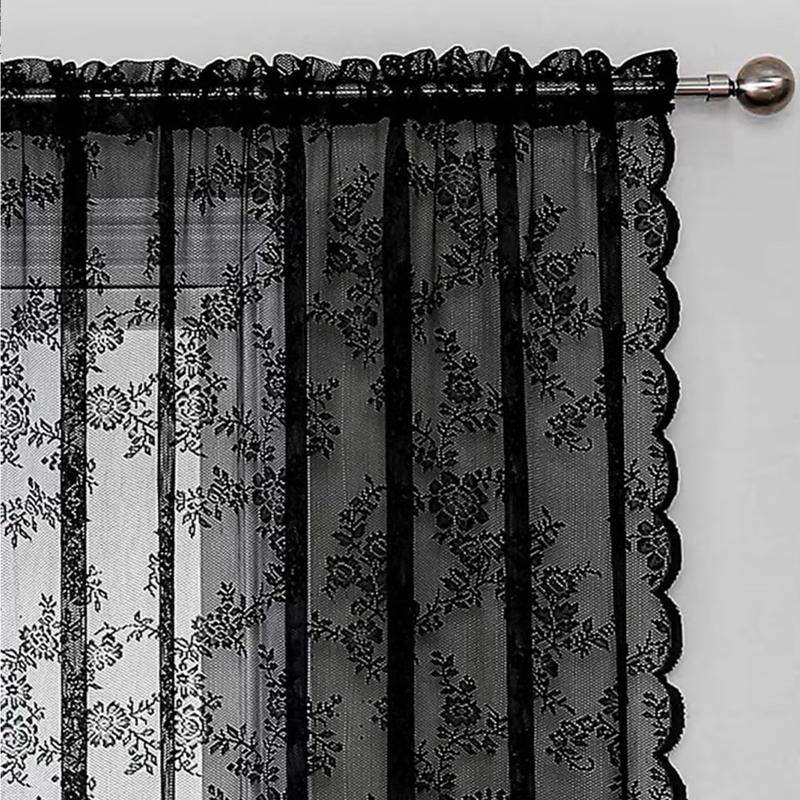 Pastoral White Tulle Sheer Window Curtains French Lace Curtain Voile Fabric Drapes Door Curtain Breathable Bedroom Home Decor