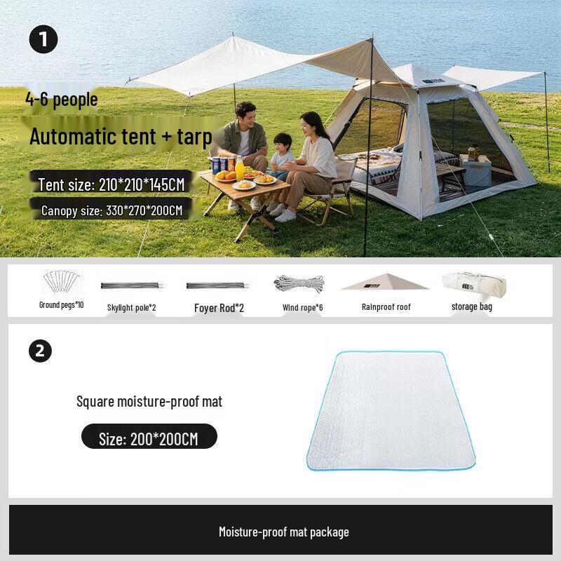 TAN XIAN ZHE Explorer Camping Tent with Extended Awning