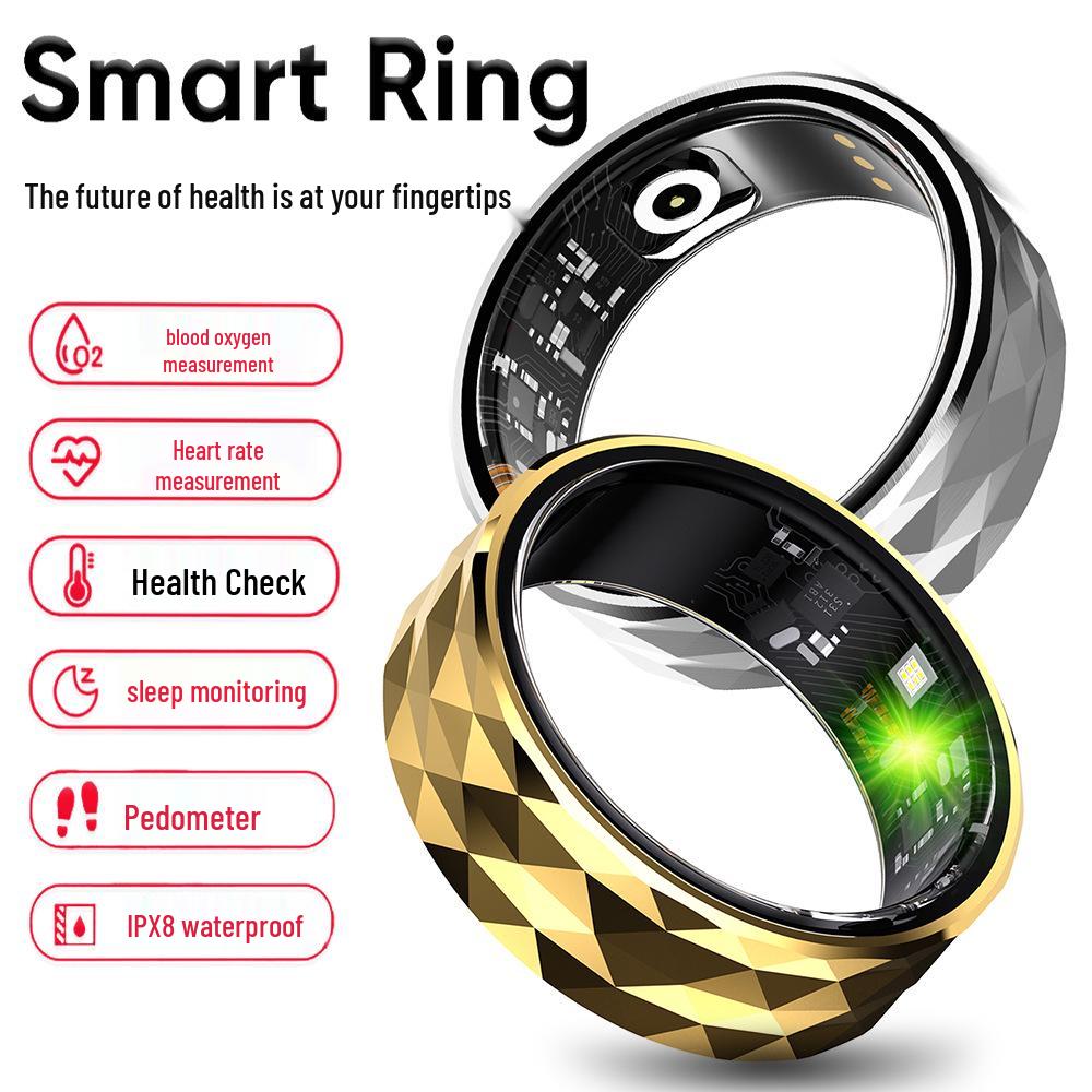 R12 Smart Waterproof Ring: Monitors Blood Pressure, Oxygen, Sleep, Heart Rate, Steps & Features Multi-Sport Modes