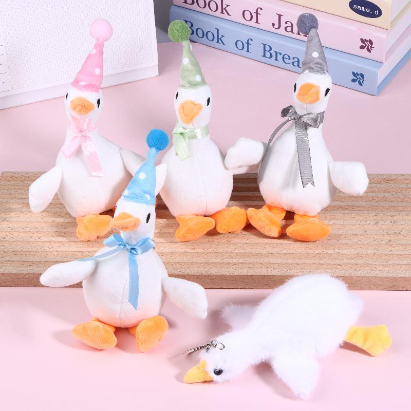 20cm Niedlicher Flauschiger Großer Weißer Gänse Anhänger Plüschtier Schlüsselanhänger Tasche Auto Hängendes Geschenk Für Freund Feste
