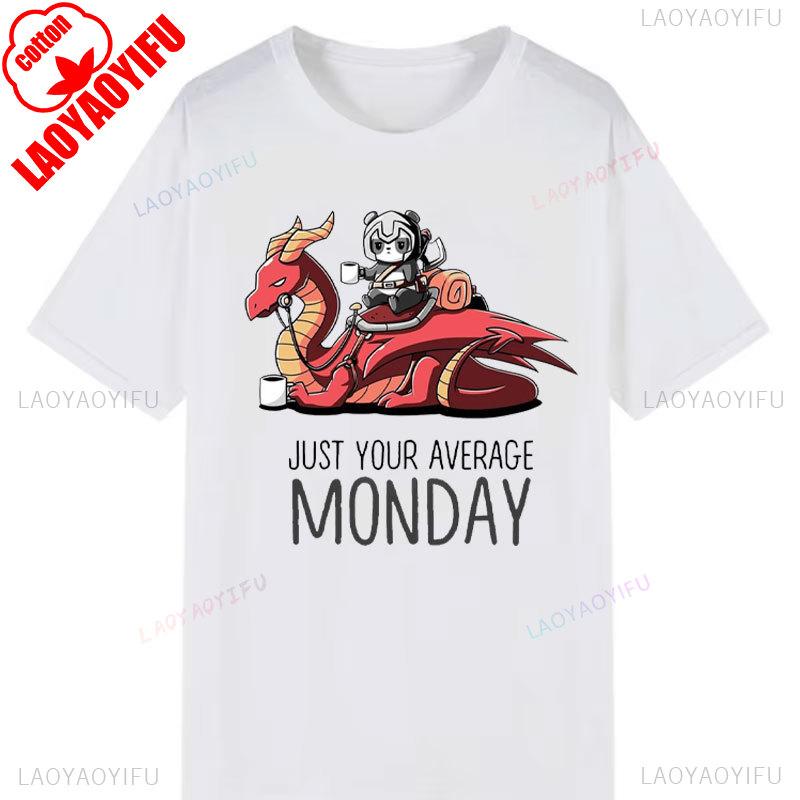 Kawaii Dungeon Meowster Classic T Shirt Retro DnD Game Fabric Graphic Tshirts Unisex Summer Commuter Cotton Clothes Ropa Hombre