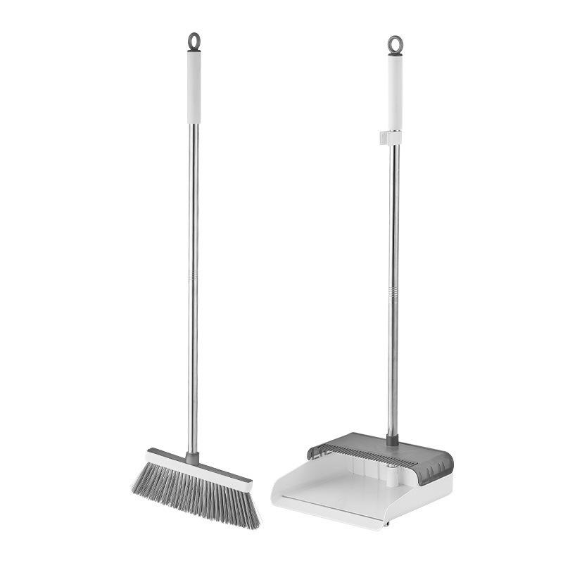 Foldable Rotating Broom & Dustpan Set with Non-Stick Hair and Soft Bristles for Living Room