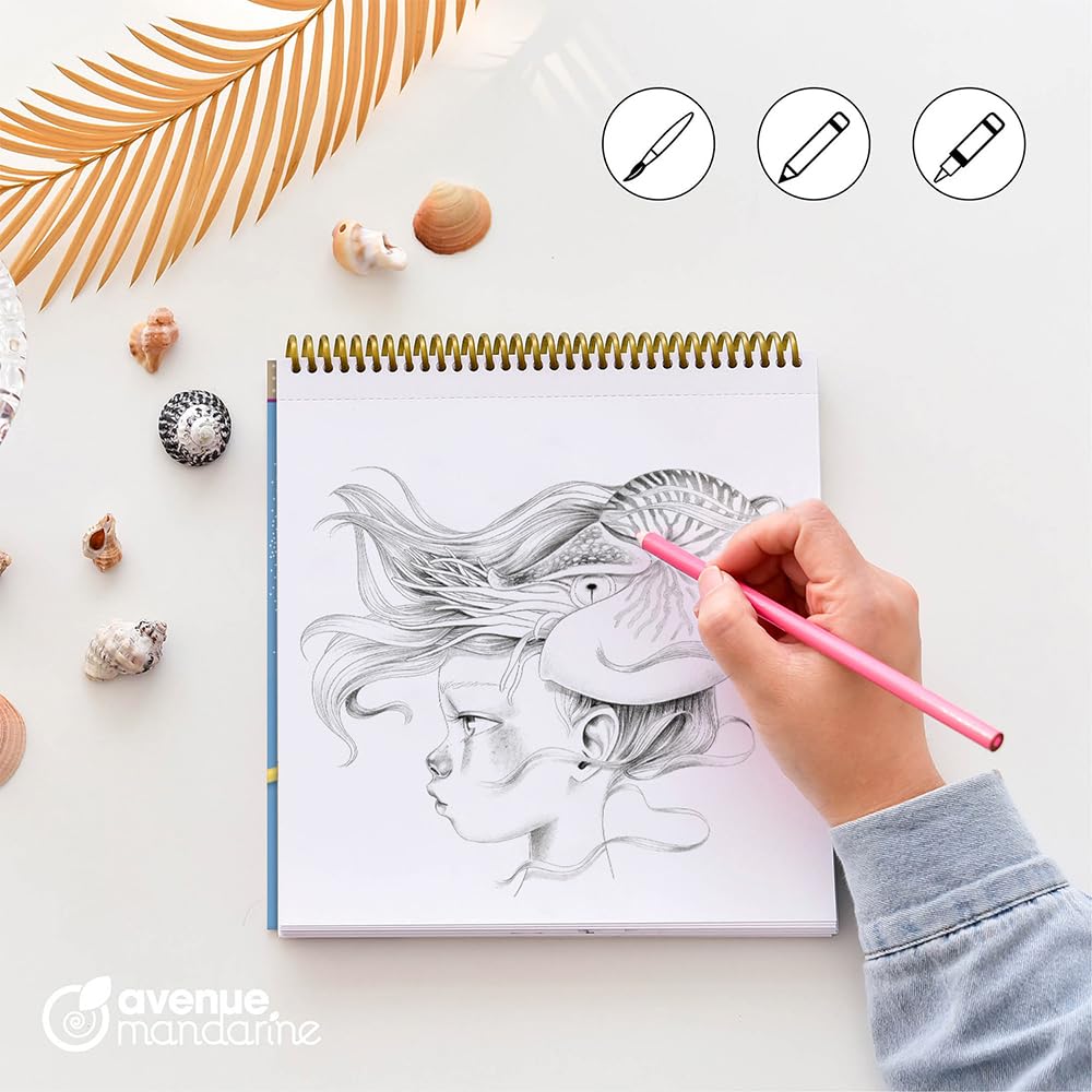 Avenue Mandarin Coloring Book Wild 6 and Sea Coloring Book for Adults Avenue Mandarin avmgy124 Light Blue (Girls Creatures)