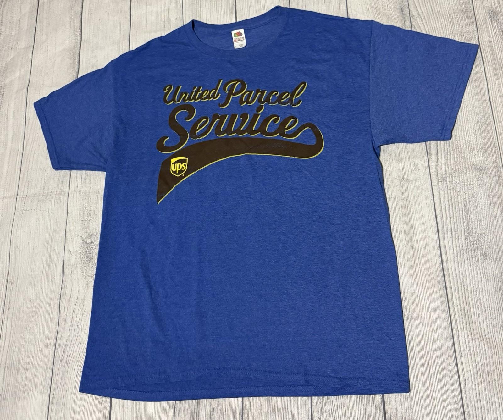 UPS United Parcel Service Work Company Logo Graphic T-Shirt Blue Size Large L XXL