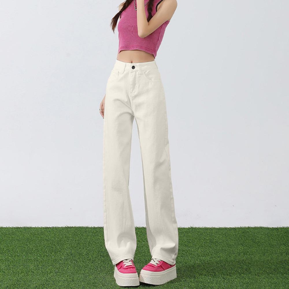 

Commuter Korean street loose wide-leg straight jeans women s spring and summer versatile casual and thin floor-mopping trousers 2XL
