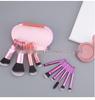Crystal Handle 10-Piece Mini Makeup Brush Set: Portable Travel Contouring, Eyeshadow & Powder Beauty Tools.