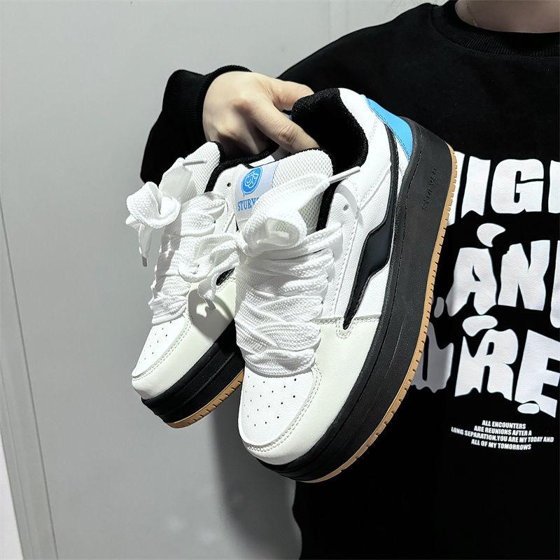 

Korean version of the student new thick-soled heightening trend board shoes women s ins street photography versatile retro casual niche bread shoes 39