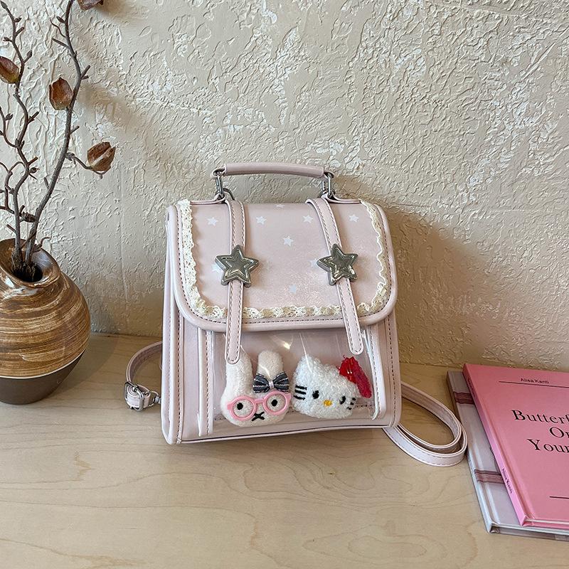Schoolbag Korean Version of College Style Contrasting Color Backpack Women's 1011 New Small Fresh Handbag Versatile High-end Messenger Bag