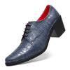 Men High Heels Blue Derby Brown Wedding Dress Dance Shoes Business Elevator Shoes Black Height Increase Tuxedo Shoes Large Size