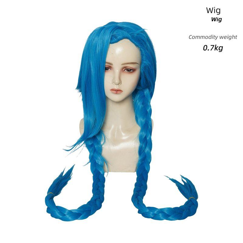 Anime Cosplay Costume Halloween Jinx Same Style Game Outfit Cosplay Two-Dimensional Stage Performance Costume Jinx Wig XS