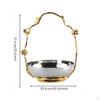 Butterfly Handle Tray Colored Decorative Metal Shallow Dining Accessory