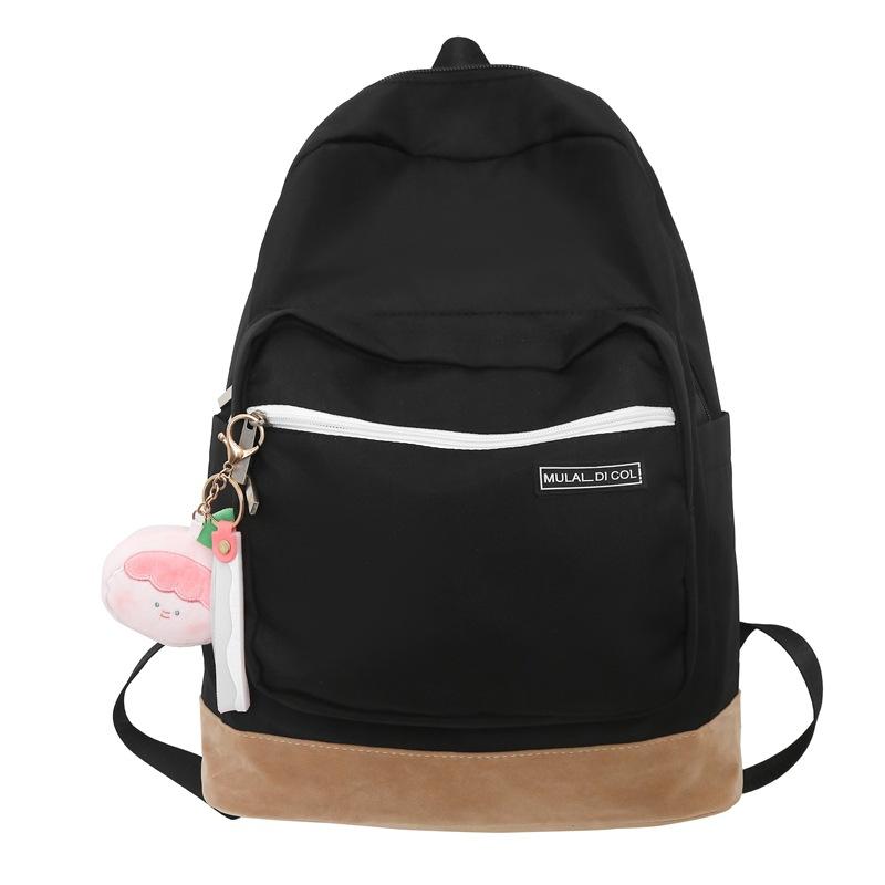 

Женский школьный рюкзак для старшеклассников, контрастный рюкзак, рюкзак для пары для мужчин чёрный