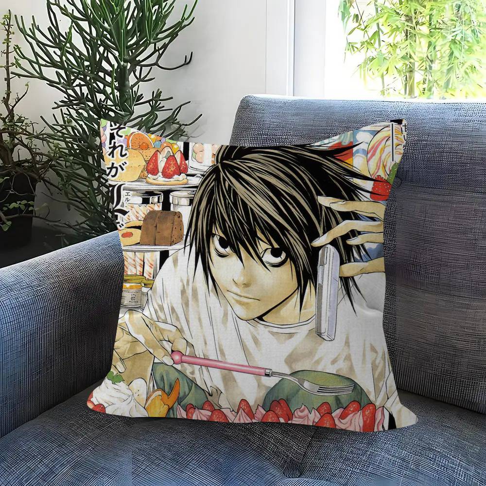 Anime Death Note Hororr Double-Sided Printed Pillow Cover Short Plush Suitable Living Rooms Bedrooms Sofas Throw Cushion Cover