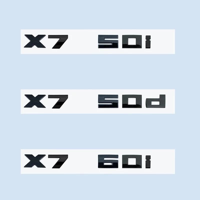 ABS Car Truck Badge, Logo Sticker, Black Chrome, 3D, M, X7M50i, X7M50d, X7M60i, X7, M50i, M50d, BMW, X7 Series, G07