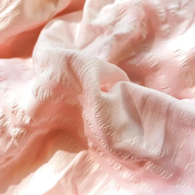 Korean Style Bedding Set Seersucker Princess No Filler Girls Single Double Queen Size Duvet Cover Sheet Pillowcase Bedspread