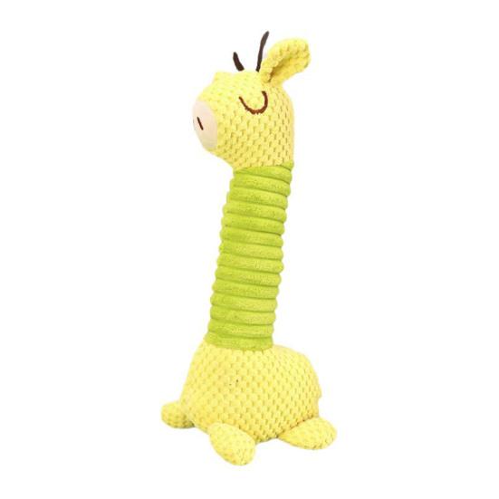 Toy Pineapple Pattern Cartoon Giraffe Shape Bite-Resistant Plush Squeaky Dog Toy жёлтый