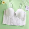 New French Slim Fit V-Neck Strapless Bras Sexy Strapless Bra With Underwear Pads Cup Lingerie For Women