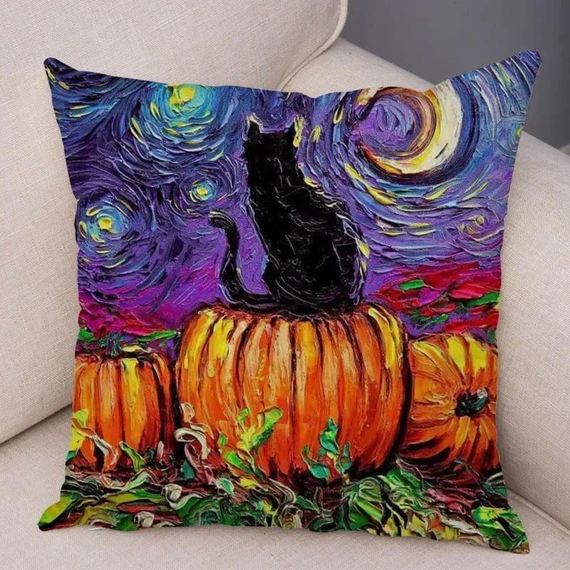 Colorful Pet Shepherd Dog Cushion Cover Pillow Case Pillow Covers Decor Oil Painting Cartoon Animal  Pillowcase 45x45