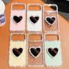 Diamond Frame Glitter Clear Phone Case For Iphone 16 Plus 15 14 13 Pro Max 16e 16promax 15promax 3D Love Heart Mirror Holder