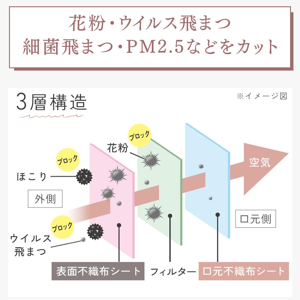 IRIS OHYAMA 3D 30 Regular Individually Fabric Daily No Ear Masks, count, White, Size, Wrapped, Non-Woven Masks, Fit, Pain, RK-F30SW