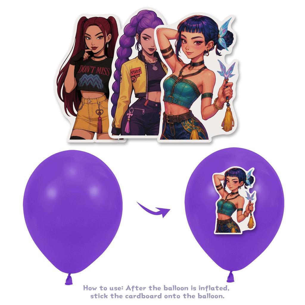 Demon Hunter Party Decorations Set: Banners, Cake Toppers, Balloons, Props for Theme Birthdays