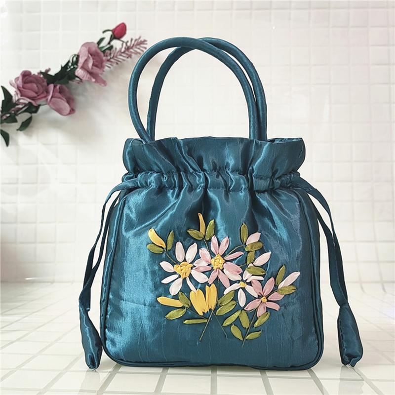 Retro, Stickerei, Kordelzüge, Handtaschen, Aufbewahrungsbeutel, Damen, Geldbörse, Brieftaschen, Kartenhalter, Eimer, Umhängetasche, Handgelenktaschen