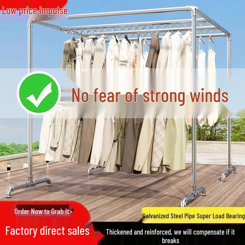 Windproof Galvanized Steel Outdoor Clothes Drying Rack