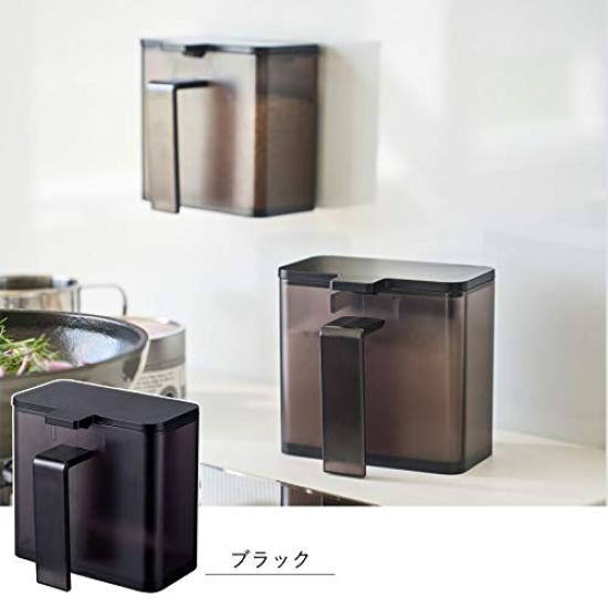 Yamazaki Jitsugyo 4818 Magnetický zásobník na koření Černý Cca. W11XD9XH10.5cm Věžový držák na koření lze krájet čajovou lžičkou