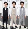 Dětský kostkovaný dvouřadý oblek - Britský styl jarní formální šaty