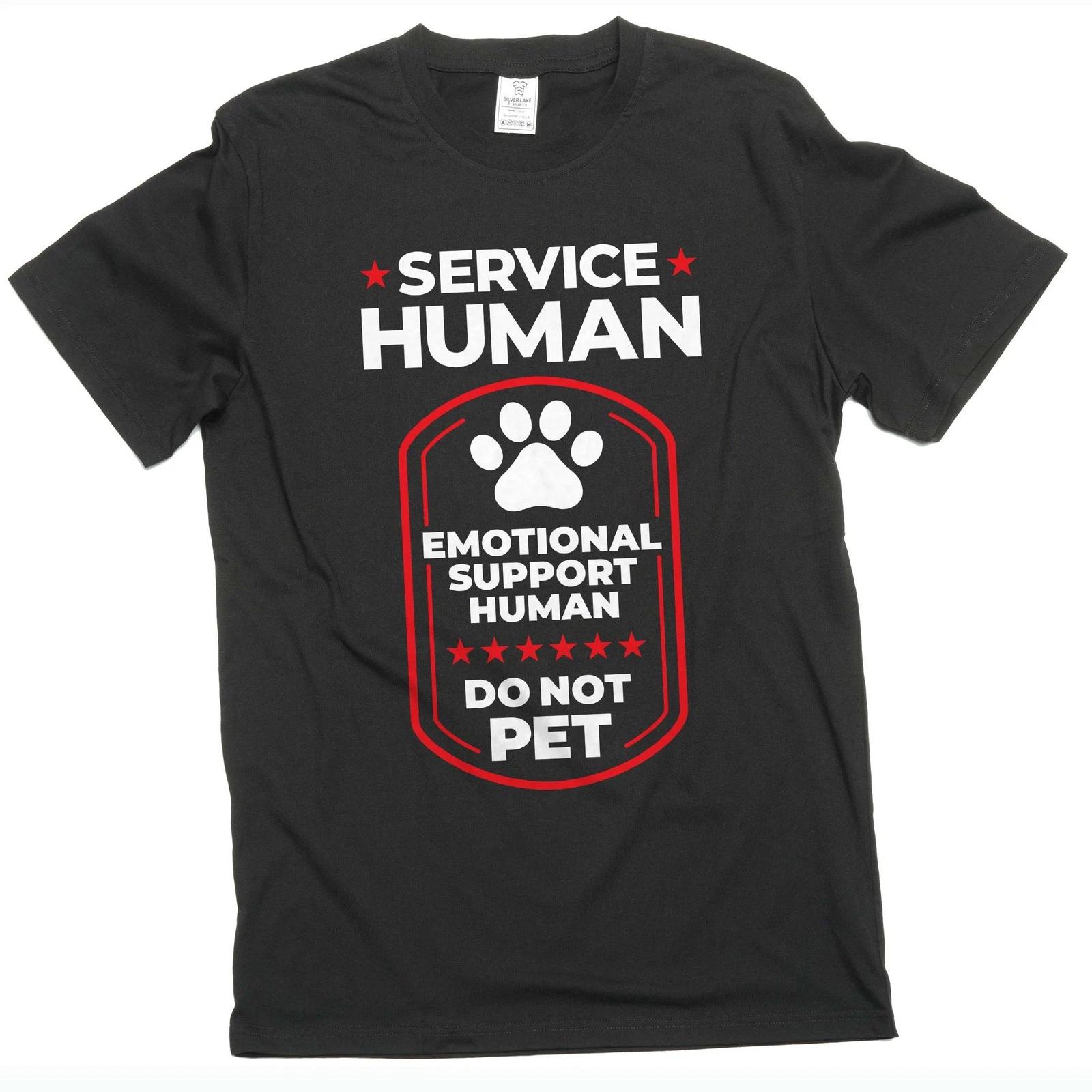 Мужская футболка Service Human Футболка эмоциональной поддержки Футболка со смешной надписью Футболка-шутка XL